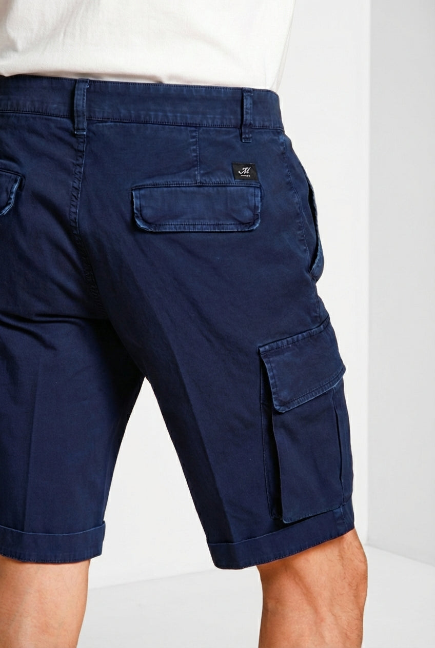 Chile bermuda cargo homme en satin stretch slim fit ①