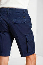 Chile bermuda cargo homme en satin stretch slim fit ①