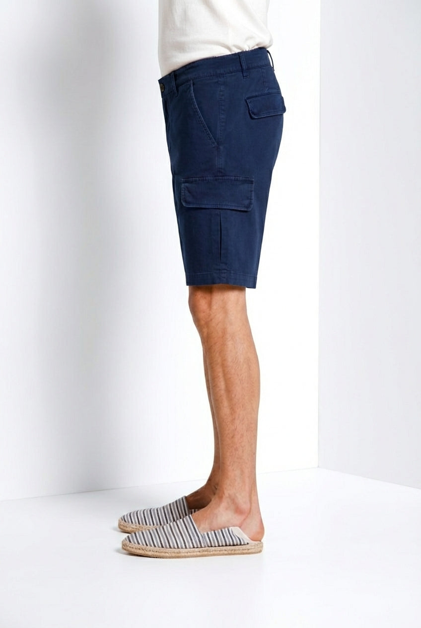 Chile bermuda cargo homme en satin stretch slim fit ①