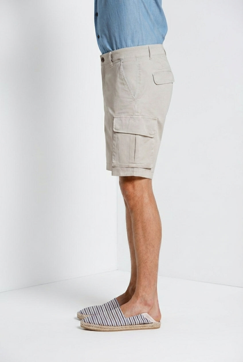 Chile bermuda cargo hombre en raso stretch slim fit ①