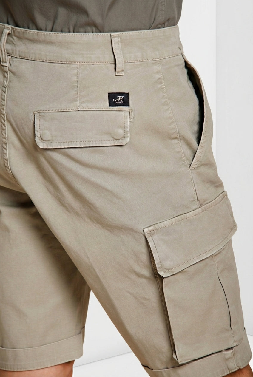 Chile men's cargo bermuda in stretch satin slim fit ①