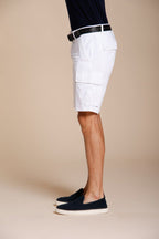 Chile bermuda cargo uomo in raso stretch slim fit ①