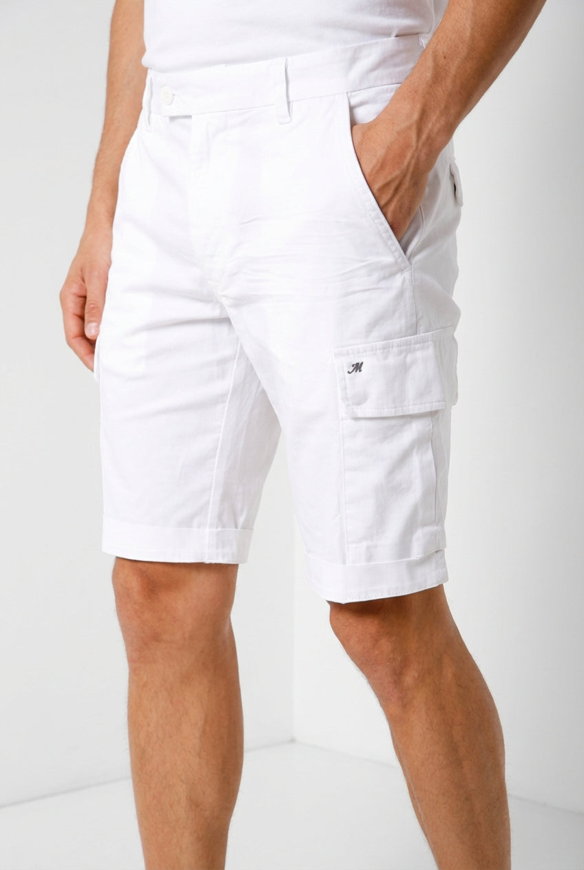 Chile bermuda cargo uomo in raso stretch slim fit ①