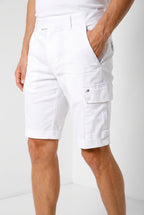 Chile bermuda cargo uomo in raso stretch slim fit ①