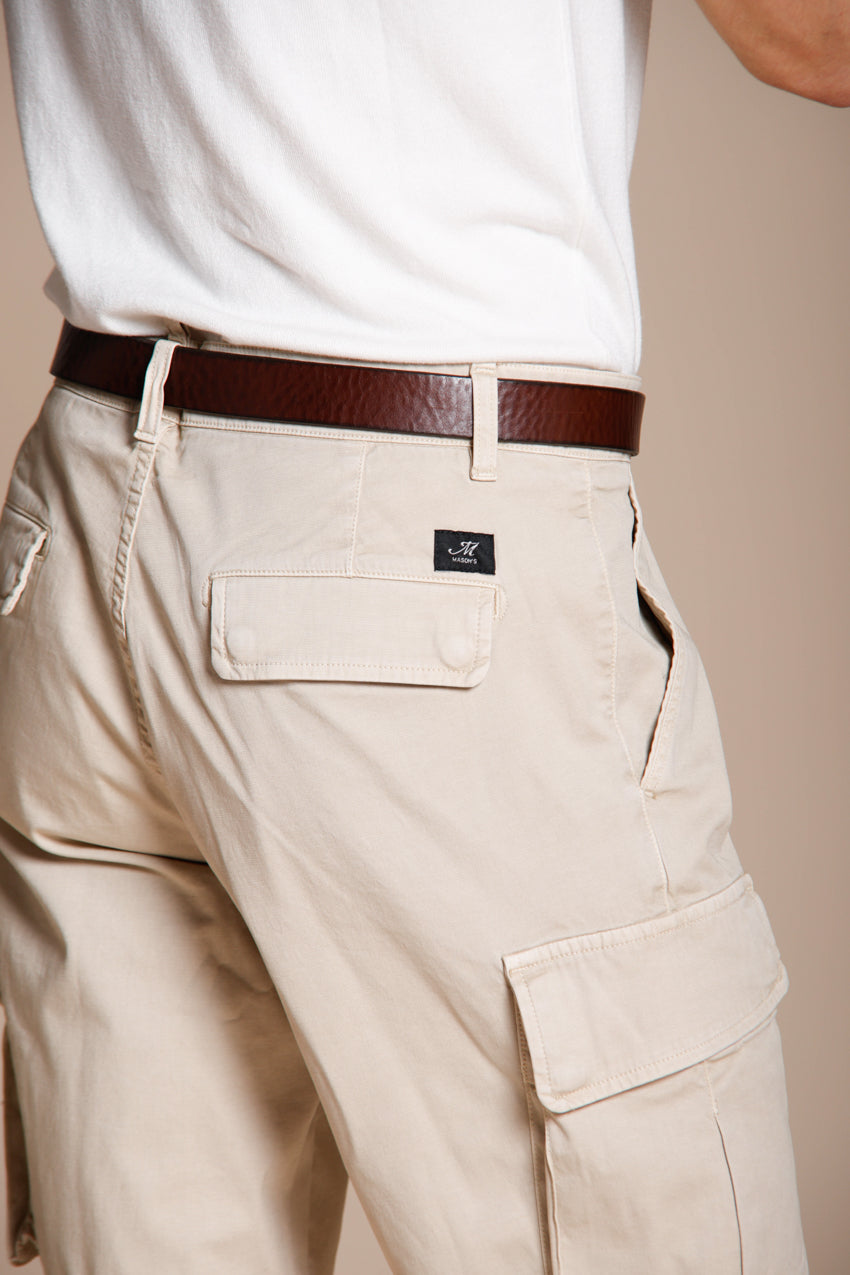 Chile men's cargo bermuda stretch satin slim fit ①