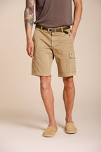 Chile men's cargo bermuda stretch satin slim fit ①