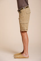 Chile men's cargo bermuda stretch satin slim fit ①