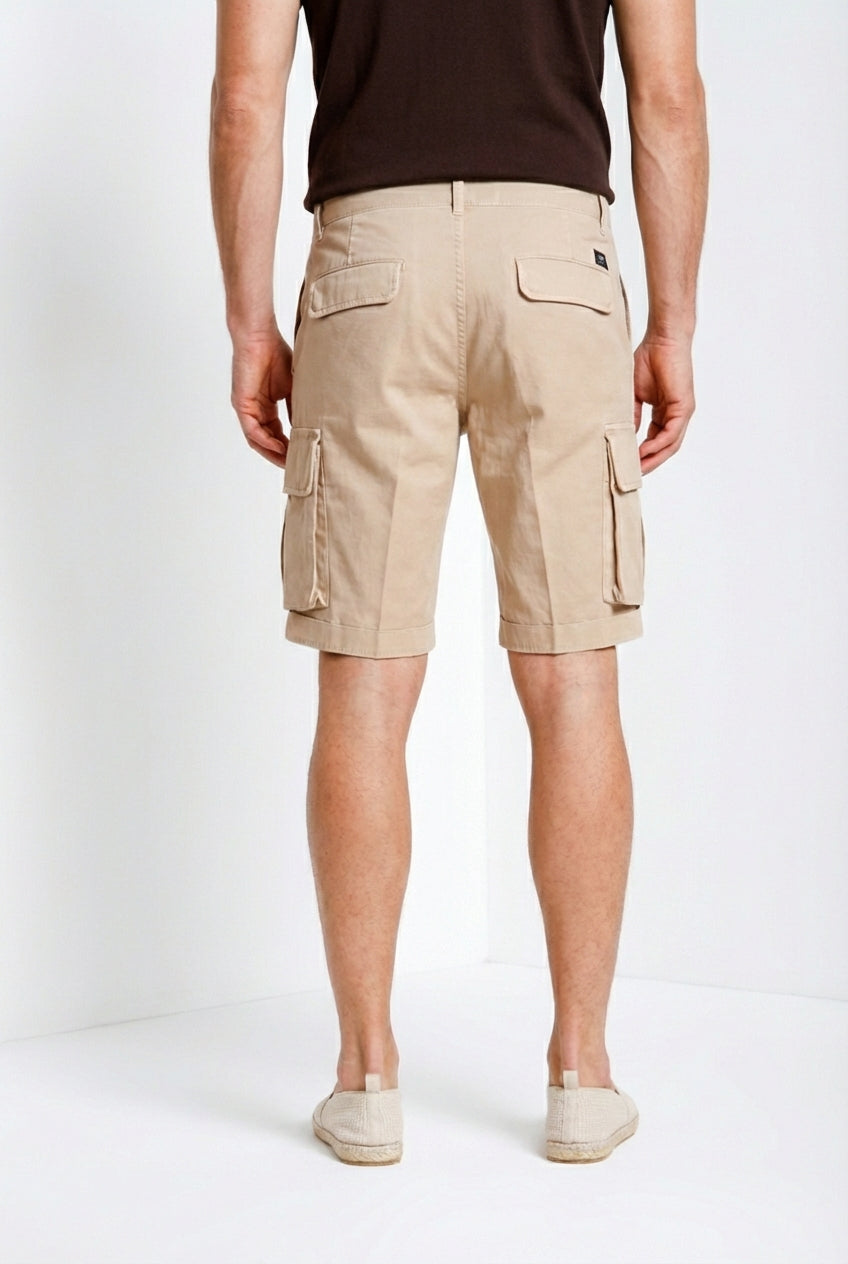Chile bermuda cargo uomo in raso stretch slim fit ①