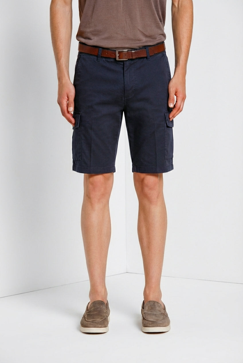 Chile men's cargo bermuda in stretch satin slim fit ①