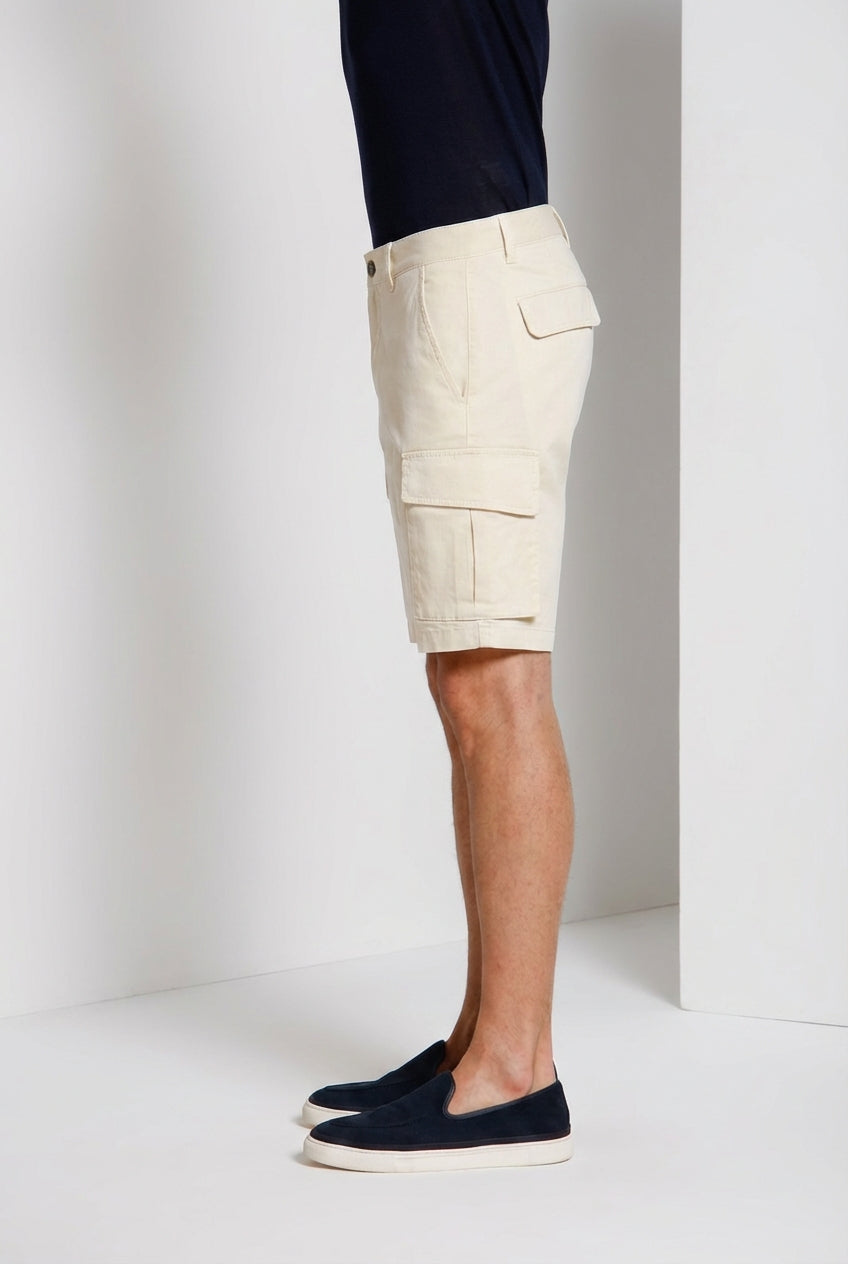 Chile bermuda cargo homme en satin stretch slim fit ①