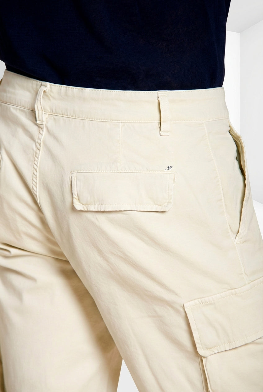 Chile bermuda cargo homme en satin stretch slim fit ①