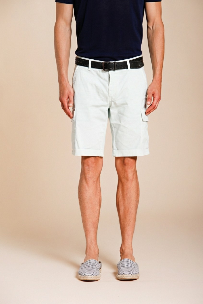 Chile bermuda cargo homme en satin stretch slim fit ①