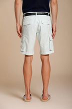 Chile bermuda cargo homme en satin stretch slim fit ①