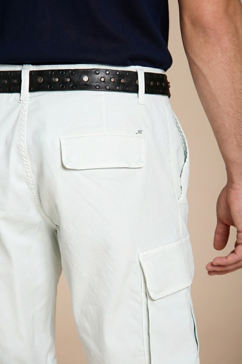 Chile bermuda cargo homme en satin stretch slim fit ①