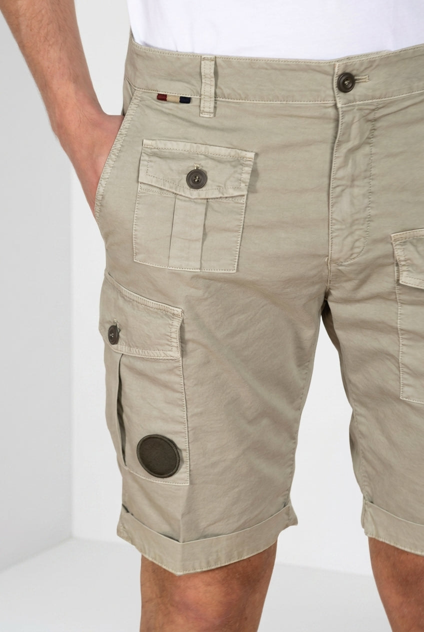 George Coolpocket bermuda cargo homme en gabardine stretch logo edition carrot fit ①