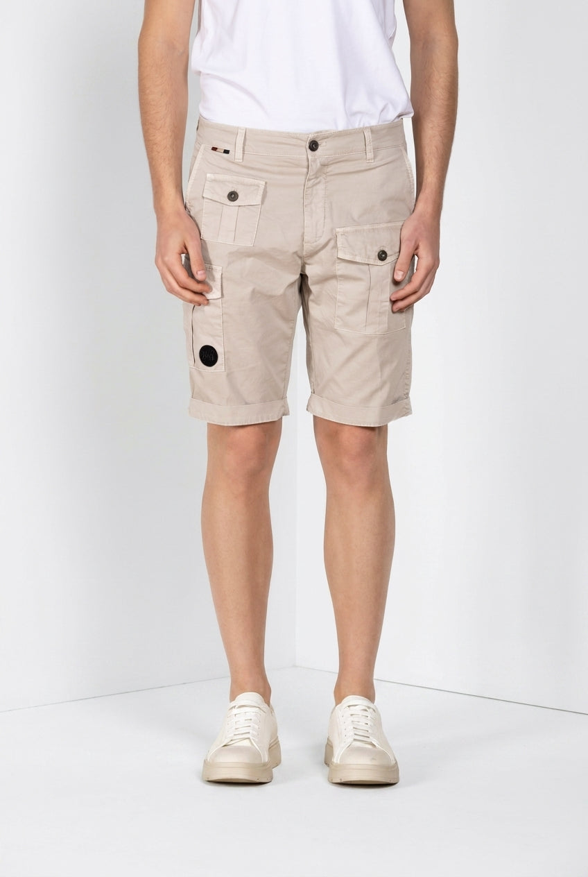 George Coolpocket bermuda cargo uomo in gabardina stretch logo edition carrot fit ①