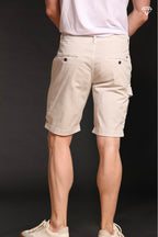 George Coolpocket men's cargo bermuda shorts in stretch satin logo edition carrot fit ①