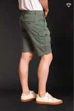 George Coolpocket men's cargo bermuda shorts in stretch satin logo edition carrot fit ①