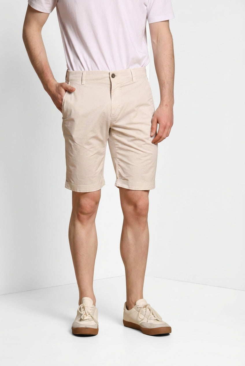 John Coolkhinos men's chino bermuda shorts in pima cotton logo edition carrot fit ①