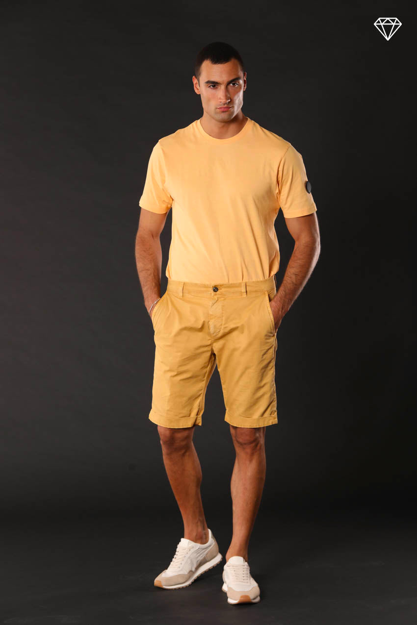 John Coolkhinos men's chino bermuda shorts in pima cotton logo edition carrot fit ①