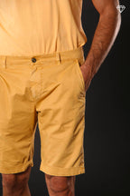 John Coolkhinos men's chino bermuda shorts in pima cotton logo edition carrot fit ①