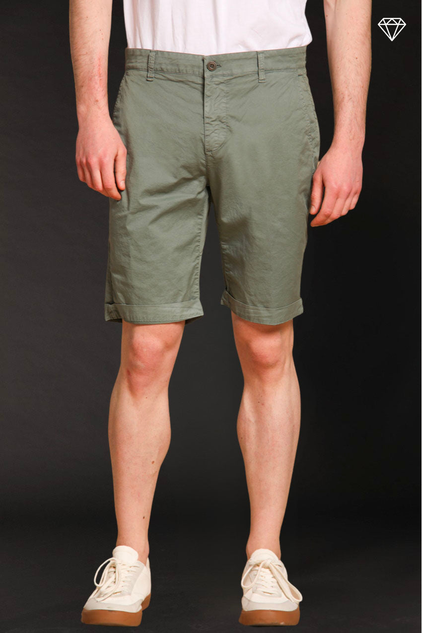John Coolkhinos men's chino bermuda shorts in pima cotton logo edition carrot fit ①