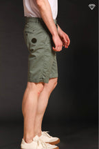 John Coolkhinos men's chino bermuda shorts in pima cotton logo edition carrot fit ①