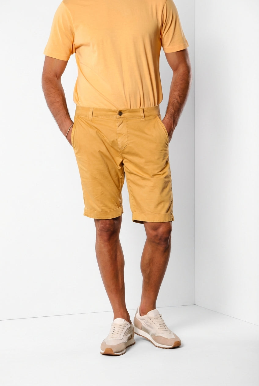 John Coolkhinos men's chino bermuda shorts in pima cotton logo edition carrot fit ①