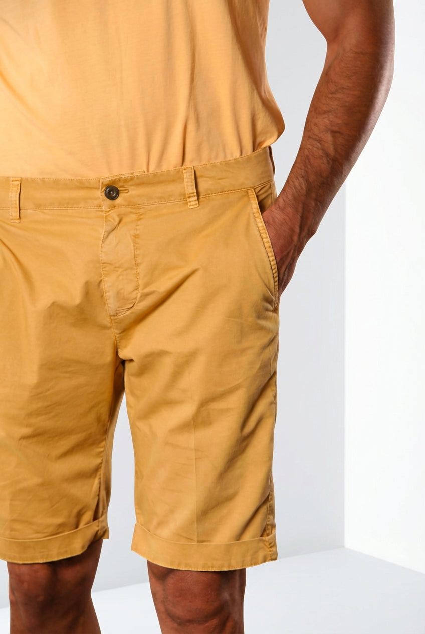 John Coolkhinos men's chino bermuda shorts in pima cotton logo edition carrot fit ①