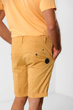 John Coolkhinos men's chino bermuda shorts in pima cotton logo edition carrot fit ①