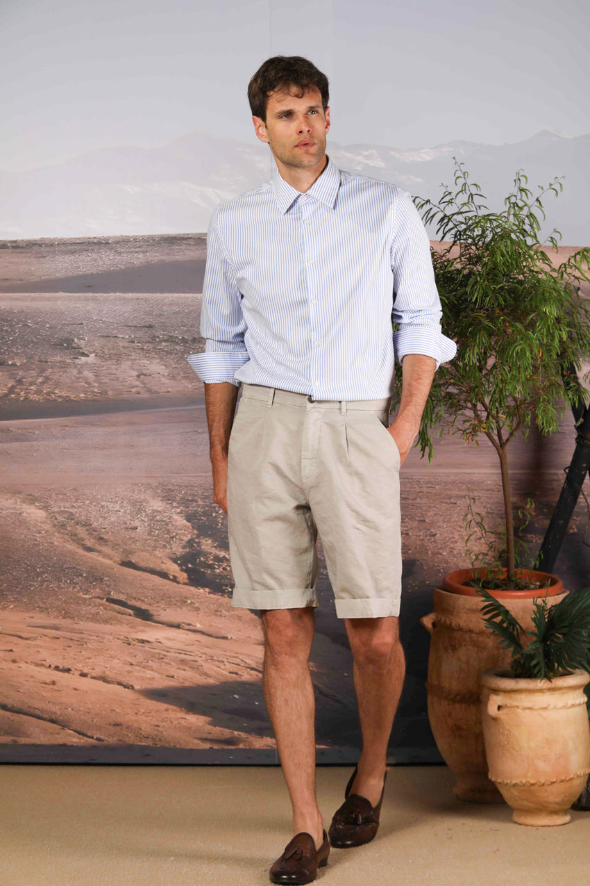 Pinces 22 Brocken bermuda chino homme en mélange de coton et chanvre Relaxed fit