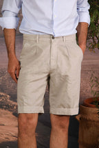 Pinces 22 Brocken bermuda chino homme en mélange de coton et chanvre Relaxed fit