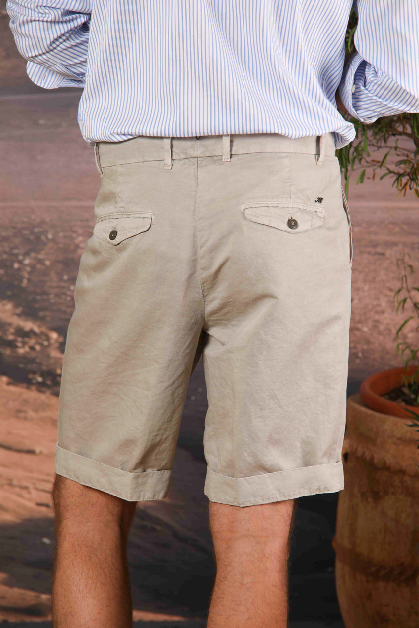 Pinces 22 Brocken bermuda chino homme en mélange de coton et chanvre Relaxed fit