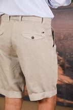 Pinces 22 Brocken bermuda chino homme en mélange de coton et chanvre Relaxed fit