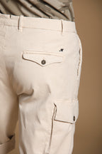 Cargo 22 bermuda cargo uomo in gabardina di cotone e seta elasticizzata relaxed fit