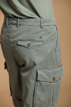 Cargo 22 bermuda cargo uomo in gabardina di cotone e seta elasticizzata relaxed fit