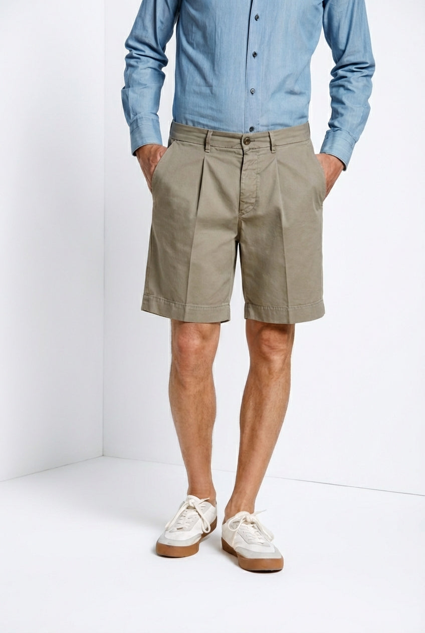 Pinces bermuda chino uomo in canvas oxford relaxed fit