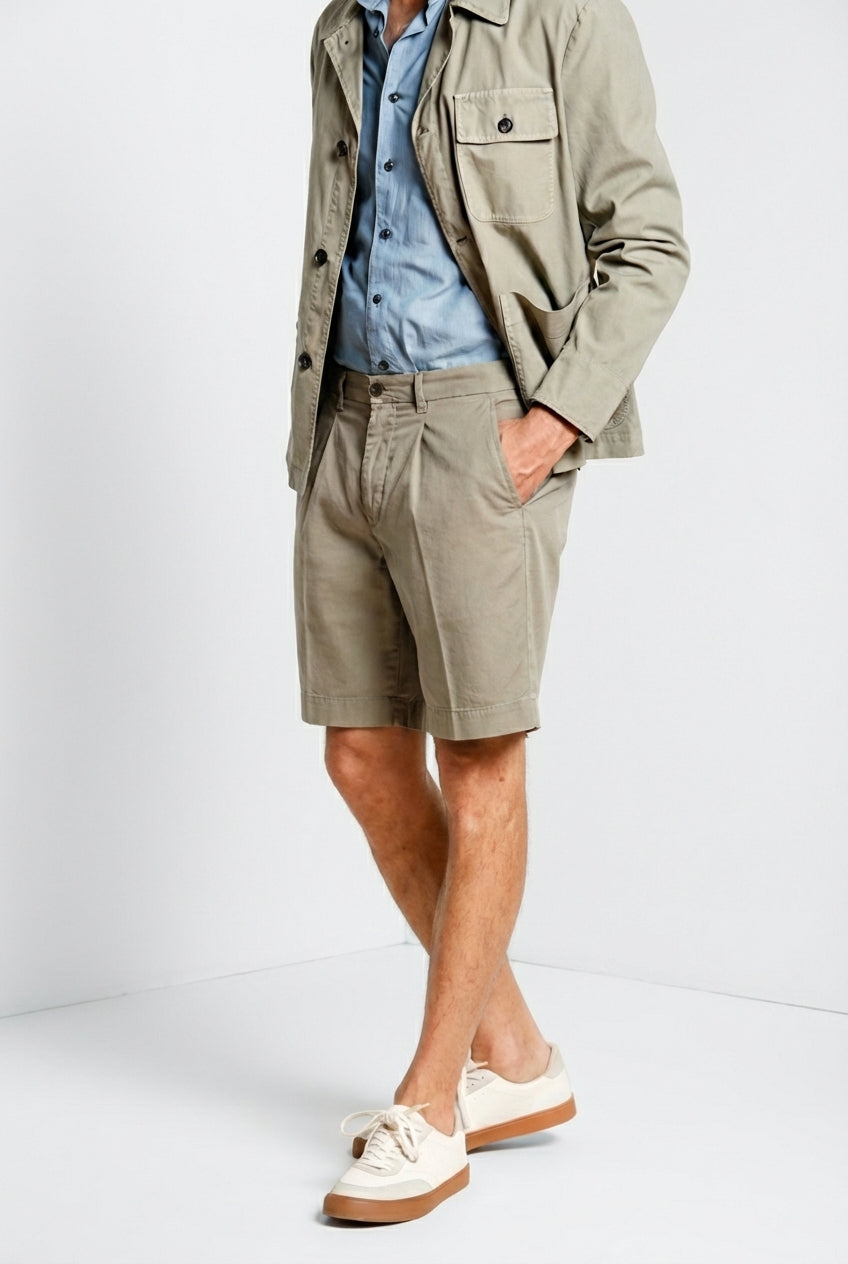 Pinces bermuda chino uomo in canvas oxford relaxed fit