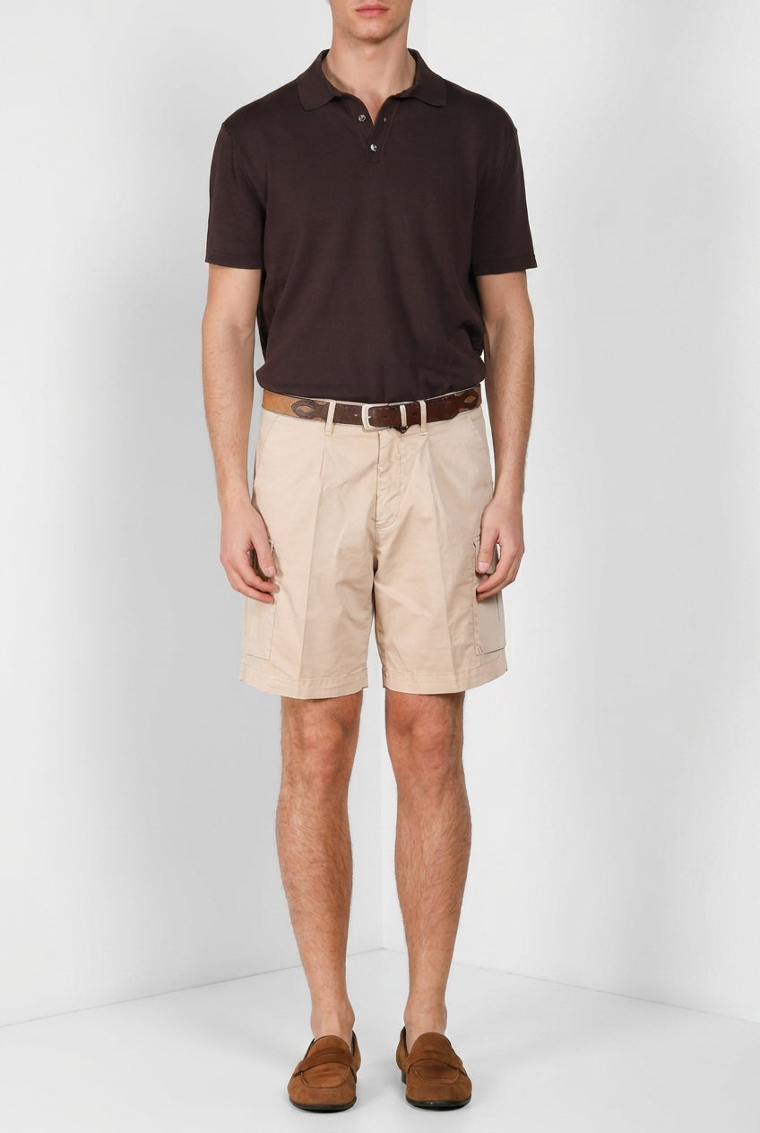 Cargo bermuda cargo hombre en gabardina stretch relaxed fit