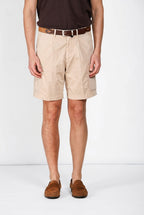 Cargo bermuda cargo hombre en gabardina stretch relaxed fit