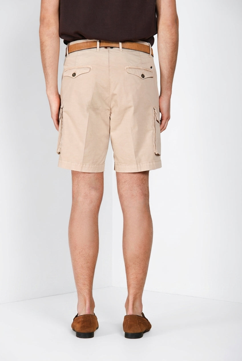 Cargo bermuda cargo hombre en gabardina stretch relaxed fit