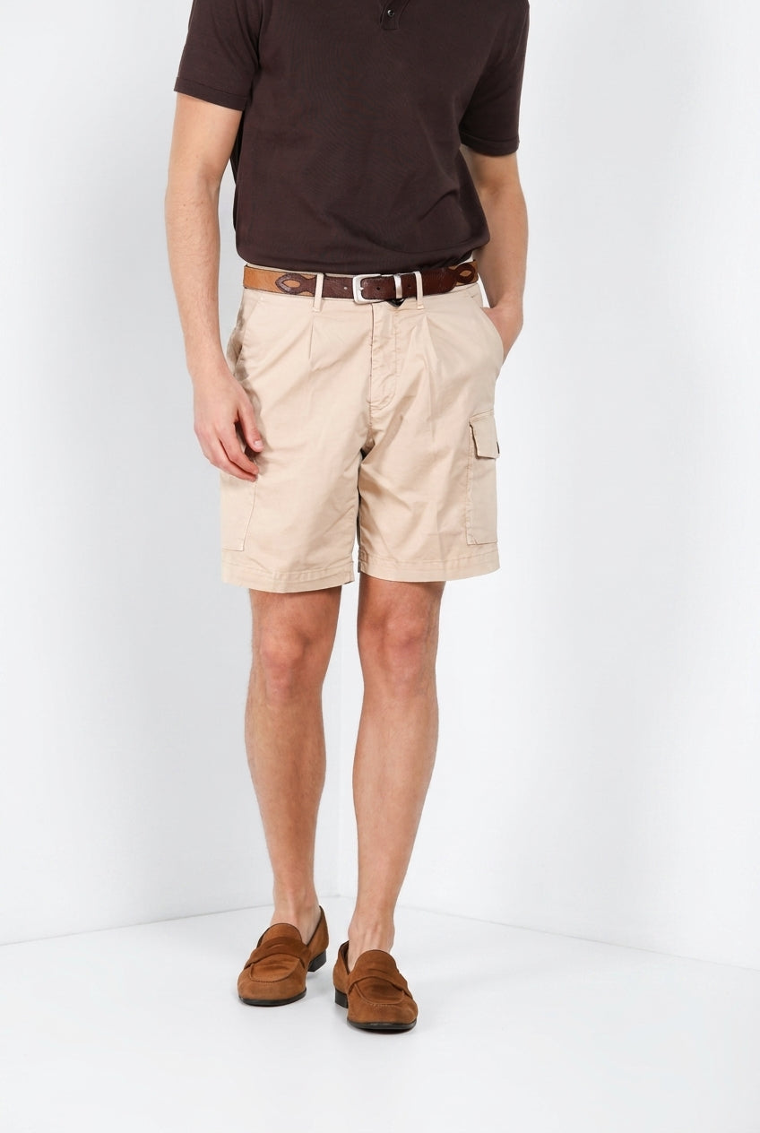 Cargo bermuda cargo hombre en gabardina stretch relaxed fit