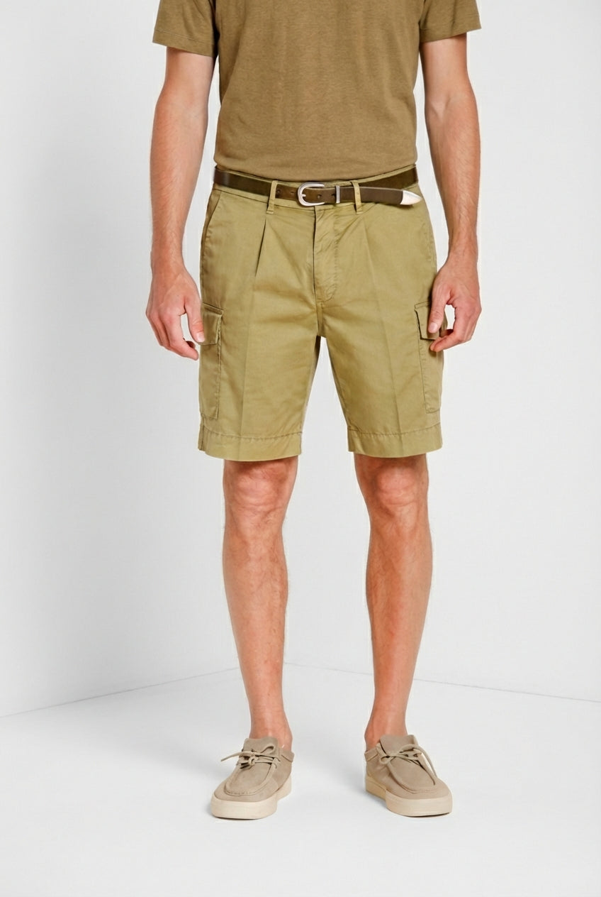 Cargo men's cargo bermuda shorts in stretch gabardine relaxed fit