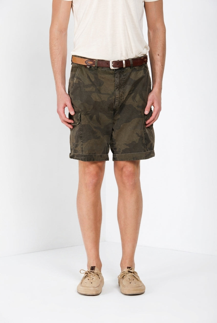 Chile M74 bermuda cargo uomo in canvas stampa camouflage relaxed fit
