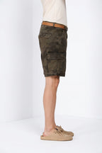 Chile M74 bermuda cargo uomo in canvas stampa camouflage relaxed fit