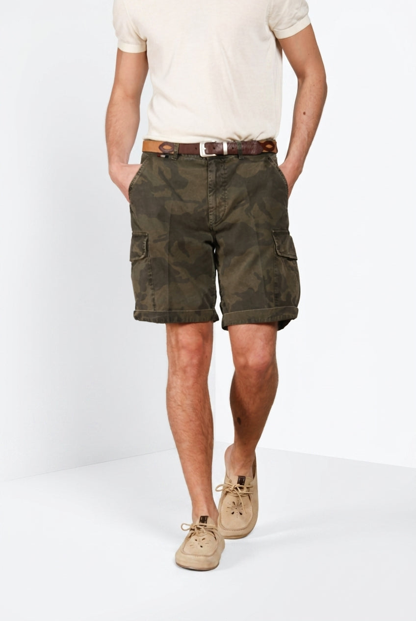 Chile M74 bermuda cargo uomo in canvas stampa camouflage relaxed fit