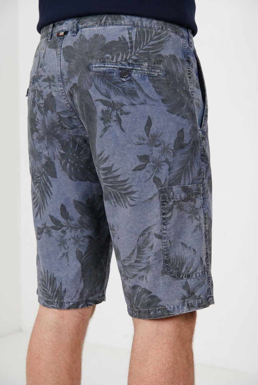 Denver M74 bermuda cargo homme en toile imprimé hawaïen relaxed fit