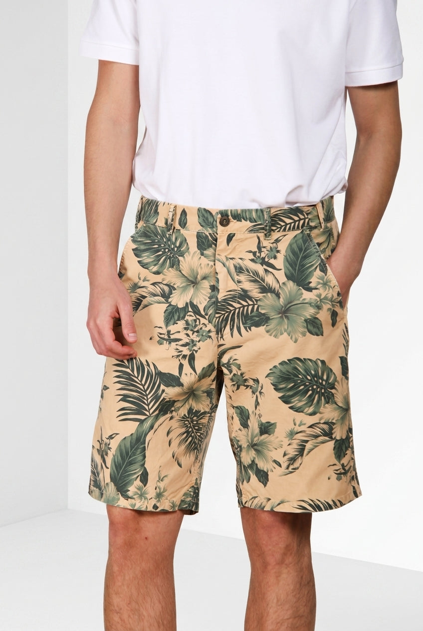 Denver M74 bermuda cargo homme en toile imprimé hawaïen relaxed fit