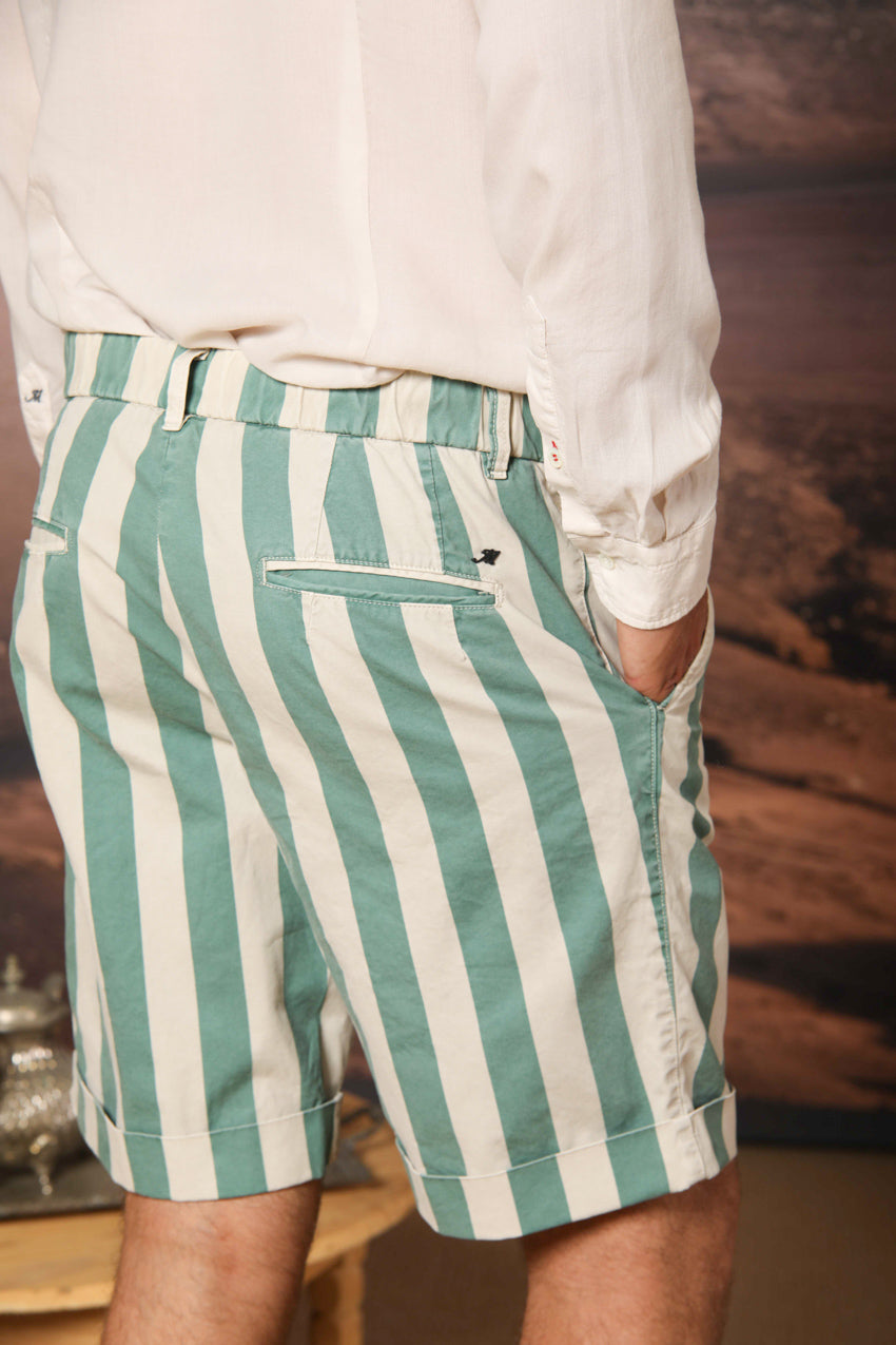 Khinos M74 bermuda chino hombre en algodón canvas con estampado a rayas Regular fit