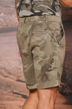 Khinos M74 bermuda chino para hombre de algodón con estampado camuflaje blanco relaxed fit
